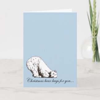 Cartes Pour Fêtes Annuelles Étreinte d'ours de Noël pour vous