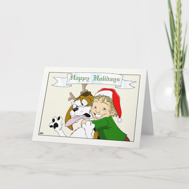 Cartes Pour Fêtes Annuelles Étreintes de vacances (Devant)