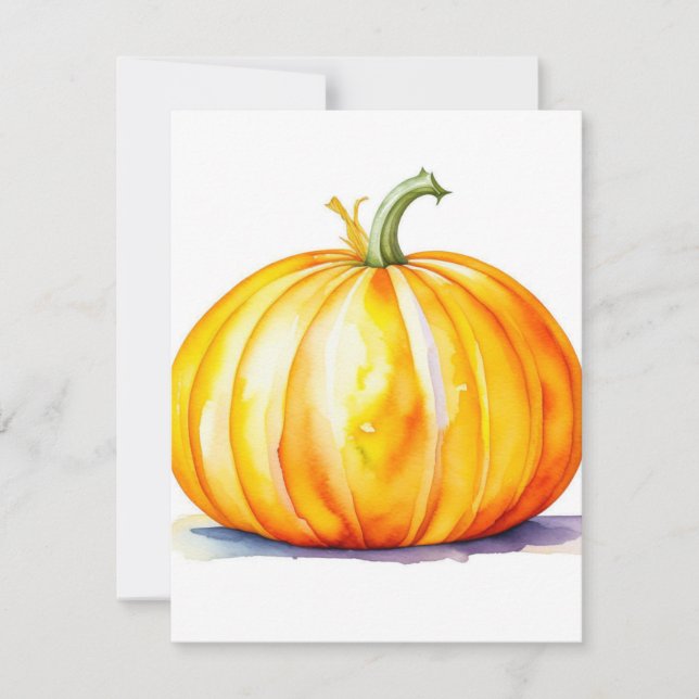 Cartes Pour Fêtes Annuelles Étude citrouille A en aquarelles et stylo (Devant)