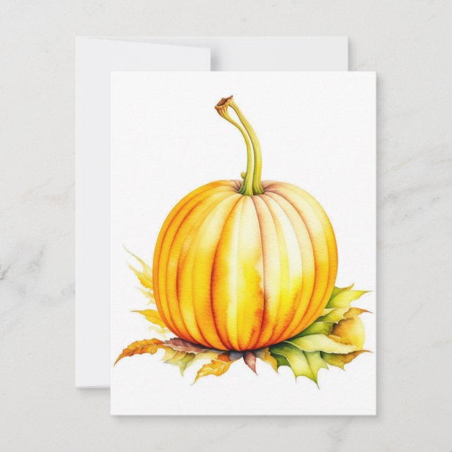 Cartes Pour Fêtes Annuelles Étude citrouille C en aquarelles et stylo (Devant)