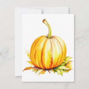 Cartes Pour Fêtes Annuelles Étude citrouille C en aquarelles et stylo