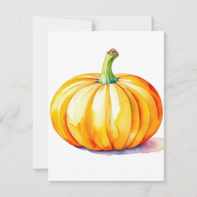 Cartes Pour Fêtes Annuelles Étude citrouille D en aquarelles et stylo (Devant)