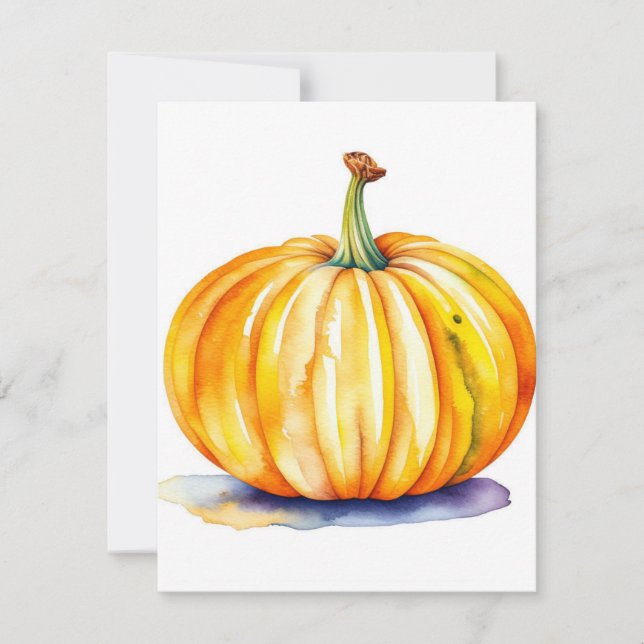 Cartes Pour Fêtes Annuelles Étude citrouille E en aquarelles et stylo (Devant)