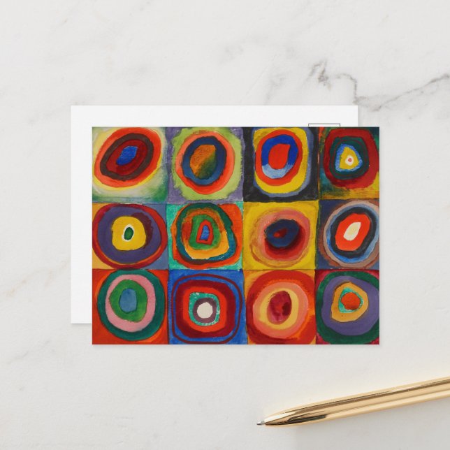 Cartes Pour Fêtes Annuelles Étude de couleur par Wassily Kandinsky (Devant/Arrière en situation)
