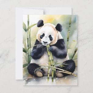Cartes Pour Fêtes Annuelles Étude de l'ours de panda D - Aquarelles