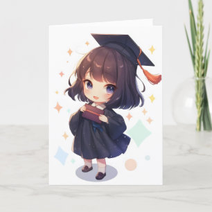 Cartes Pour Fêtes Annuelles Étudiante Anime Chibi fille