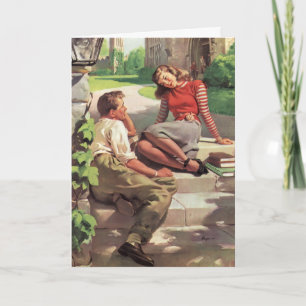 Cartes Pour Fêtes Annuelles Étudiants Vintage Noël, Amour et Romance