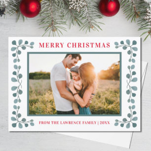 Cartes Pour Fêtes Annuelles Eucalyptus Family Photo Joyeux Noël