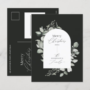 Cartes Pour Fêtes Annuelles Eucalyptus moderne élégant simple botanique noir