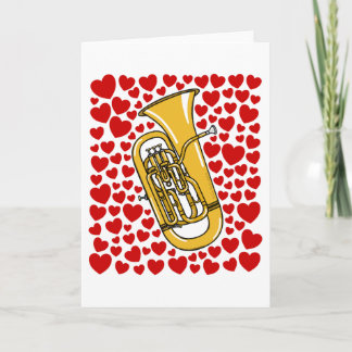Cartes Pour Fêtes Annuelles Euphonium With Hearts Valentines Anniversary Card