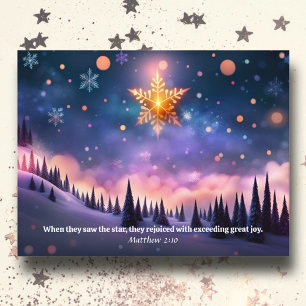 Cartes Pour Fêtes Annuelles Évangile de Matthieu Verse Bokeh Étoile de Noël