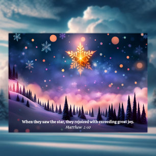 Cartes Pour Fêtes Annuelles Evangile de Matthieu Verse Noël Star Bokeh