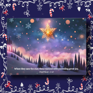 Cartes Pour Fêtes Annuelles Evangile de Matthieu Verse Noël Star Bokeh