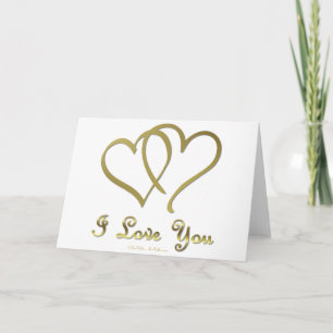 Cartes Pour Fêtes Annuelles Eventré Gold Hearts i Love You