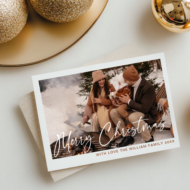Cartes Pour Fêtes Annuelles Evergreen Cozy Winter Family Photo Christmas Card (Créateur téléchargé)