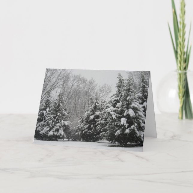 Cartes Pour Fêtes Annuelles Evergreens de neige (Devant)