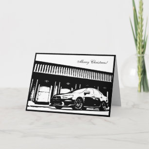 Cartes Pour Fêtes Annuelles EVO X Car Themed Christmas