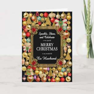 Cartes Pour Fêtes Annuelles Ex Mari Joyeux Noël avec ornements