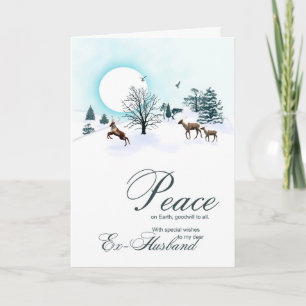 Cartes Pour Fêtes Annuelles Ex-mari, Noël avec rennes