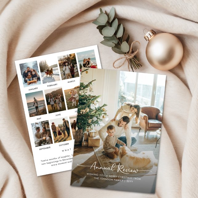 Cartes Pour Fêtes Annuelles Examen annuel Quelle année photo de famille Noël (Créateur téléchargé)