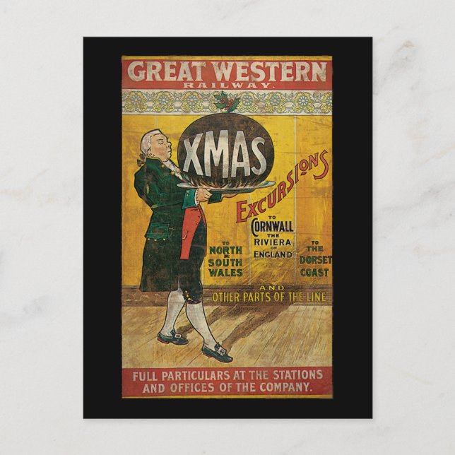 Cartes Pour Fêtes Annuelles Excursions de Noël du Great Western Railway (Devant)