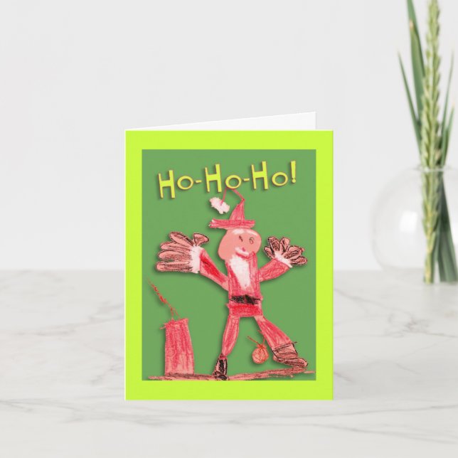 Cartes Pour Fêtes Annuelles Exécuter Père Noël (Devant)
