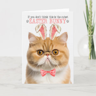Cartes Pour Fêtes Annuelles Exotic Shorthair Orange Chat Bunny Oreilles pour P