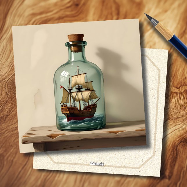Cartes Pour Fêtes Annuelles Expédier dans une bouteille | Rester en contact (Créateur téléchargé)