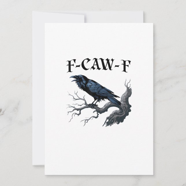 Cartes Pour Fêtes Annuelles F-Caw-F Oiseau Drôle Corbeau (Devant)