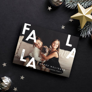 Cartes Pour Fêtes Annuelles Fa La La Bold Lettres Minimaliste Photo Moderne