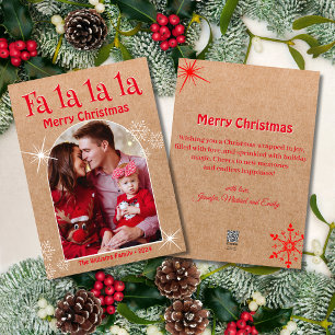 Cartes Pour Fêtes Annuelles fa la la, joyeux noël arche photo kraft