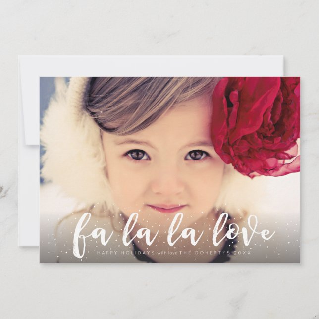 Cartes Pour Fêtes Annuelles Fa La La La Love Noël Photo Grey (Devant)