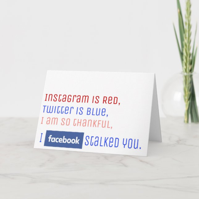 Cartes Pour Fêtes Annuelles Facebook Stalker (Devant)