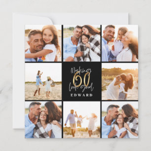 Cartes Pour Fêtes Annuelles Faire 60 look bon or noir photo anniversaire 