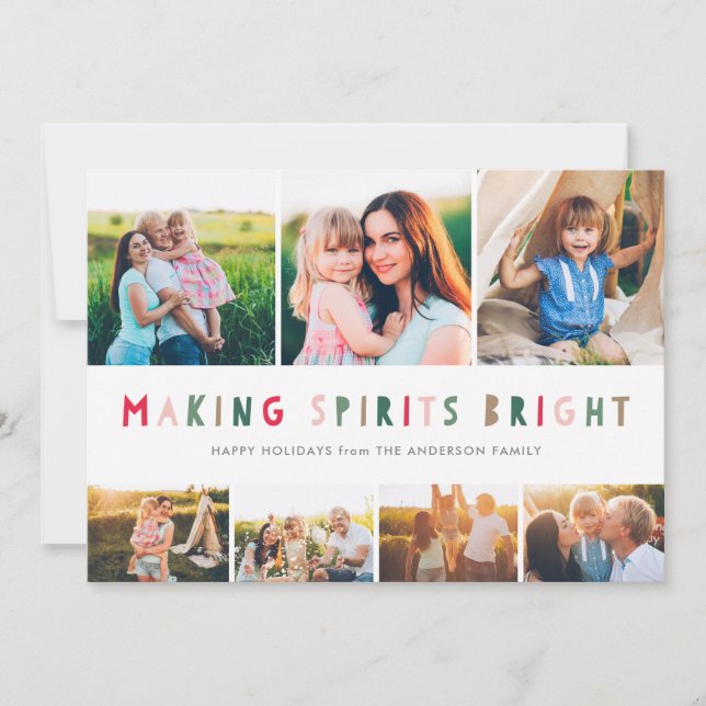 Cartes Pour Fêtes Annuelles Faire des esprits brillants Collage Holiday 7 Cart (Devant)