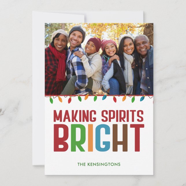 Cartes Pour Fêtes Annuelles Faire des esprits brillants Photo de Noël (Devant)