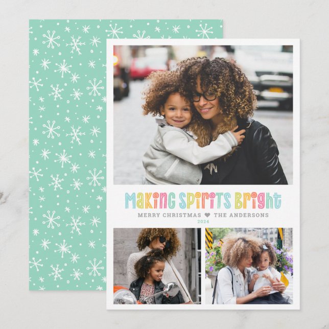Cartes Pour Fêtes Annuelles Faire éclater les esprits avec de multiples photos (Devant / Derrière)
