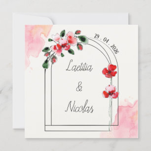 Cartes Pour Fêtes Annuelles Faire Part Carrée "Coquelicots"