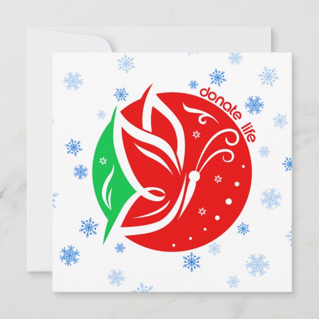Cartes Pour Fêtes Annuelles Faire un don Vie Papillon Donateur Sensibilisation (Devant)