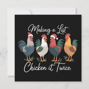 Cartes Pour Fêtes Annuelles Faire une liste Poulet deux fois Noël Amoureux du 