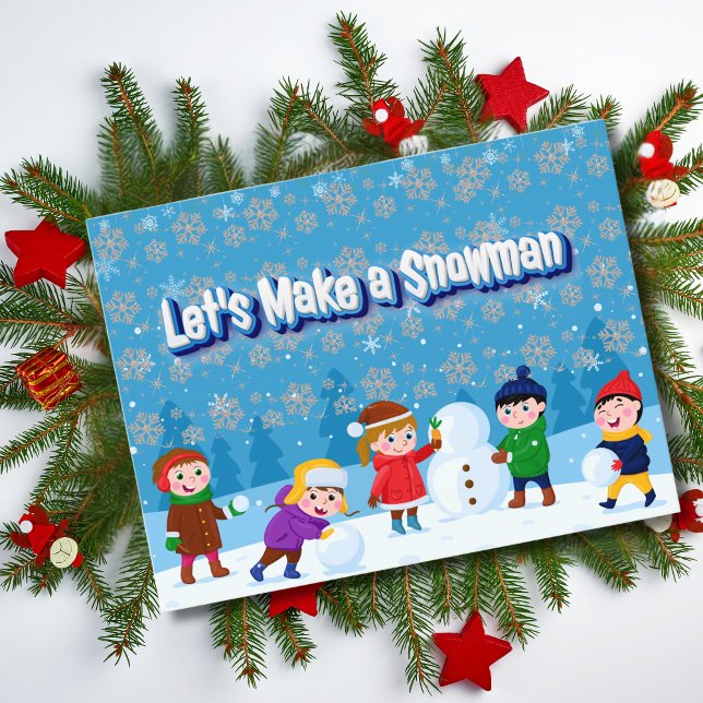Cartes Pour Fêtes Annuelles Faisons mignonner un bonhomme de neige (Créateur téléchargé)