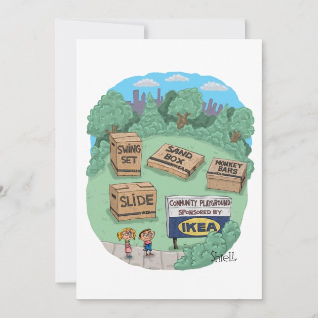 Cartes Pour Fêtes Annuelles Faites-le vous-même terrain de jeu (IKEA) (Devant)