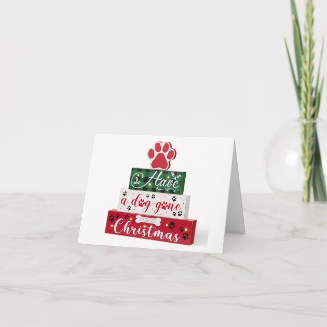 CARTES POUR FÊTES ANNUELLES FAITES UN "CHIEN QUI EST ALLÉ HEUREUX VACANCES" (Devant)