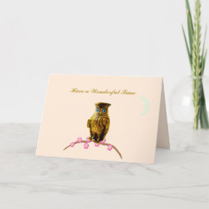 Cartes Pour Fêtes Annuelles Faites un merveilleux salut de Owl Time