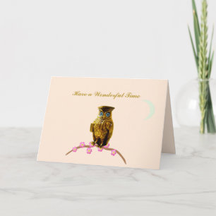Cartes Pour Fêtes Annuelles Faites un merveilleux salut de Owl Time