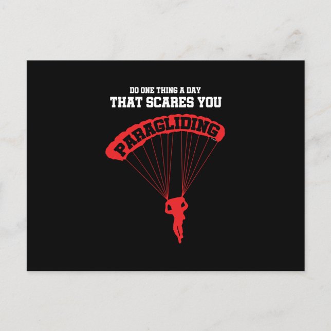 Cartes Pour Fêtes Annuelles Faites une chose par jour Parapente Aventure (Devant)