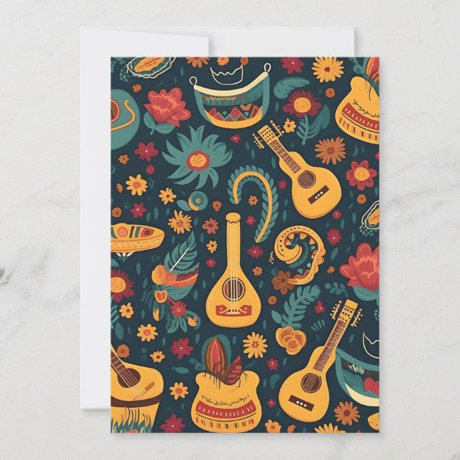 Cartes Pour Fêtes Annuelles Faites votre fiesta avec le Motif tendance CincoDe (Devant)