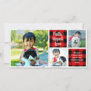 Cartes Pour Fêtes Annuelles Faith Hope Love Pays Blocs Noël