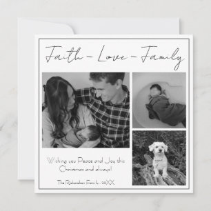 Cartes Pour Fêtes Annuelles Faith Love Famille Moderne Minimal Photo de Noël