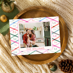 Cartes Pour Fêtes Annuelles Falala Pastel À damiers photo de Noël du Motif